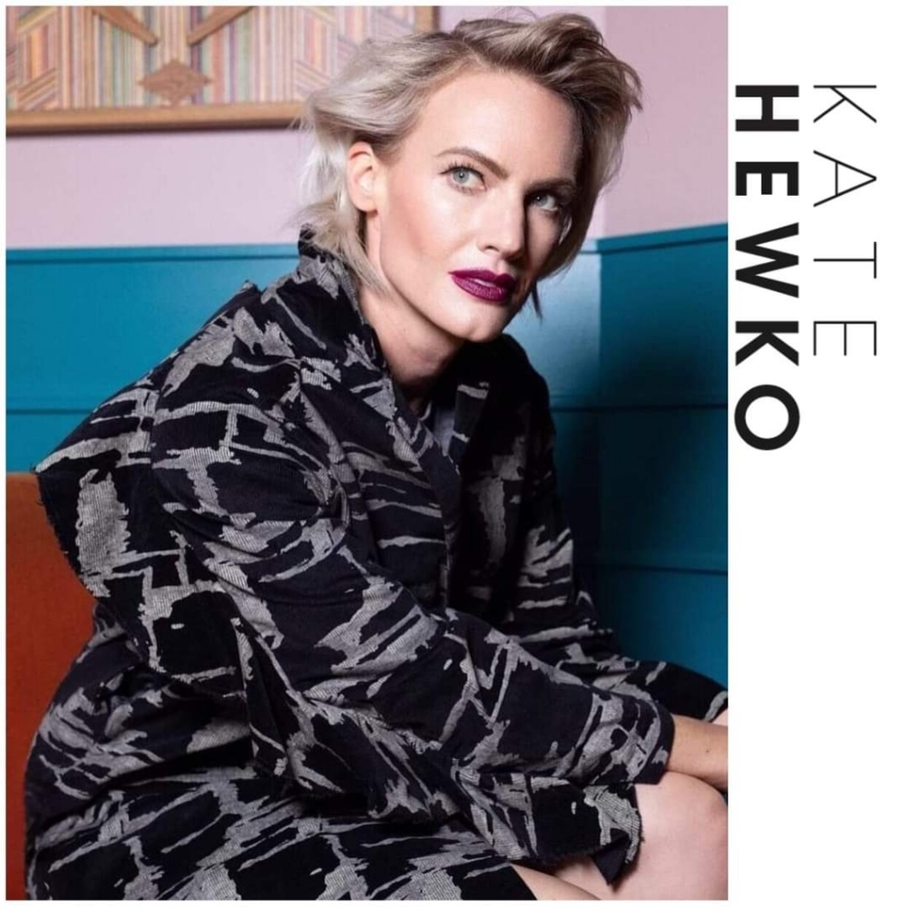 Kate Hewko Printed Ruffle Sleeve Coat